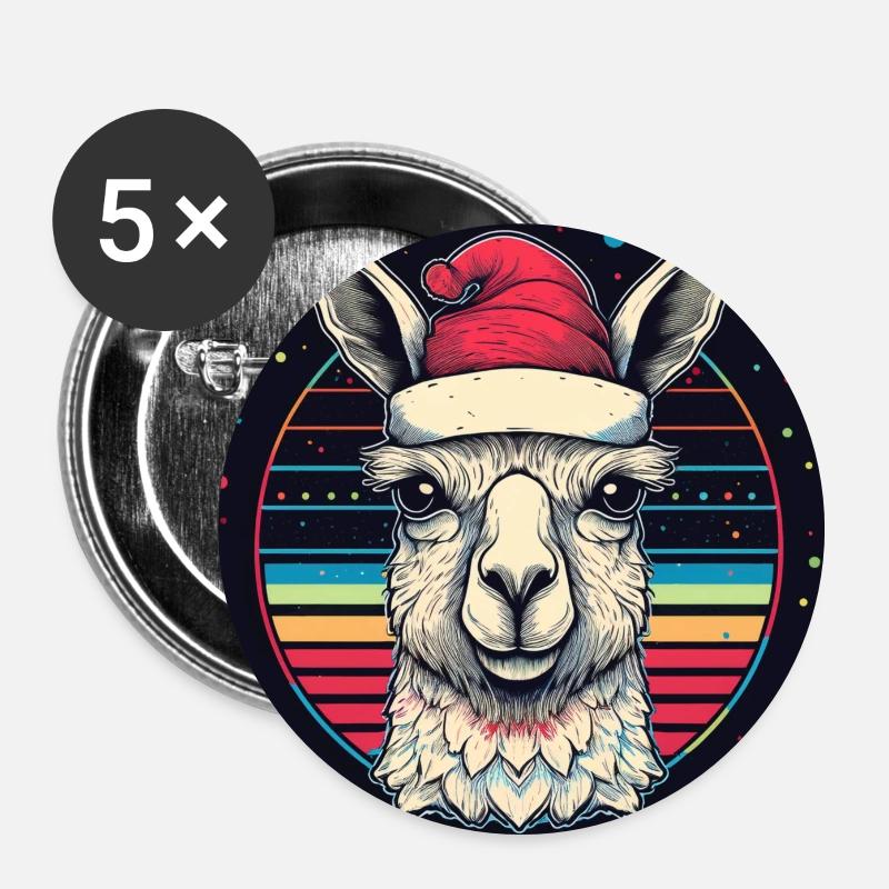 Alpaca X-Mas - Buttons large 2.2''/56 mm (5-pack) - white