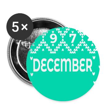 WINTER 52E ANNIVERSAIRE DÉCEMBRE 1974 - Lot de 5 grands badges (56 mm) - blanc - Devant