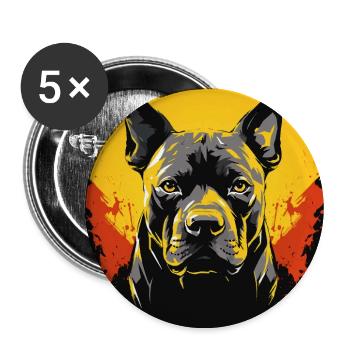 American Staffordshire Terrier - Buttons groß 56 mm (5er Pack) - Weiß - Vorne