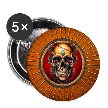 Ein Schädel, dessen - Buttons groß 56 mm (5er Pack) - Weiß - Vorne