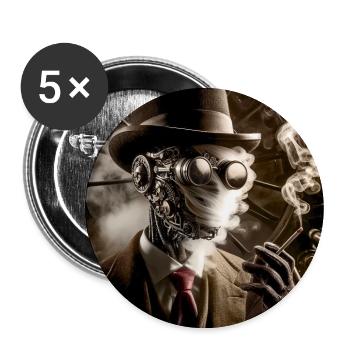 Invisible Man Steampunk - Buttons large 2.2''/56 mm (5-pack) - white - Front