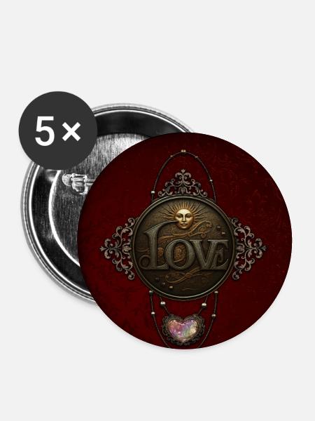 Das Emblem der Liebe - Buttons groß 56 mm (5er Pack) - Weiß