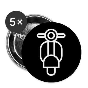Moped - Buttons groß 56 mm (5er Pack) - Weiß - Vorne