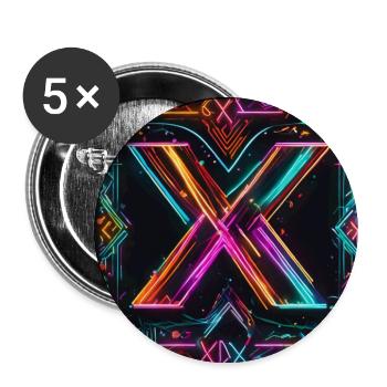 Xmas newStile - Buttons groß 56 mm (5er Pack) - Weiß - Vorne