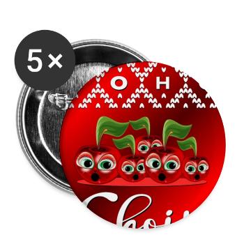 Cerises de Noël amusantes - Lot de 5 grands badges (56 mm) - blanc - Devant