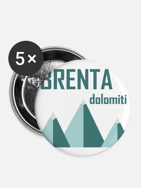 Minimal Berge Brenta - Buttons groß 56 mm (5er Pack) - Weiß