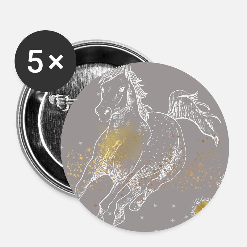 Horse. - Buttons large 2.2''/56 mm (5-pack) - white