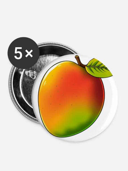 Mango - Comic-Stil - Buttons groß 56 mm (5er Pack) - Weiß