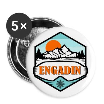 Engadin - Buttons groß 56 mm (5er Pack) - Weiß - Vorne