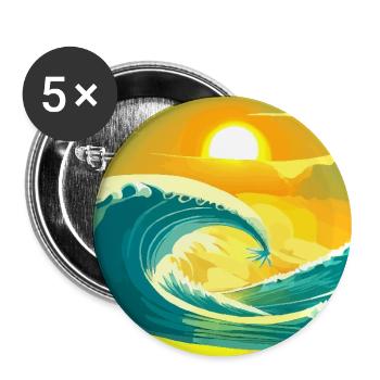 Sea Sun - Buttons groß 56 mm (5er Pack) - Weiß - Vorne