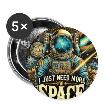 MORE SPACE - Buttons groß 56 mm (5er Pack) - Weiß - Vorne