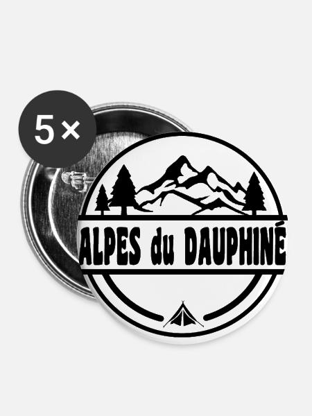 Alpes du Dauphine - Buttons groß 56 mm (5er Pack) - Weiß