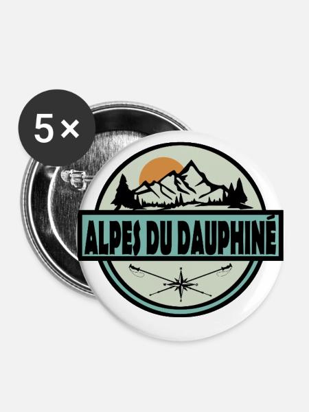 Alpes du Dauphine - Buttons groß 56 mm (5er Pack) - Weiß
