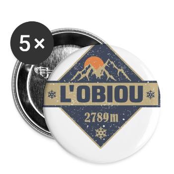 L'Obiou Obiou - Buttons groß 56 mm (5er Pack) - Weiß - Vorne