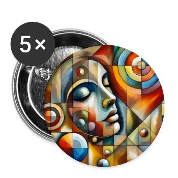 Schlafende Frau - Buttons groß 56 mm (5er Pack) - Weiß - Vorne