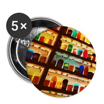 Bouteilles aux couleurs vives - Lot de 5 grands badges (56 mm) - blanc - Devant
