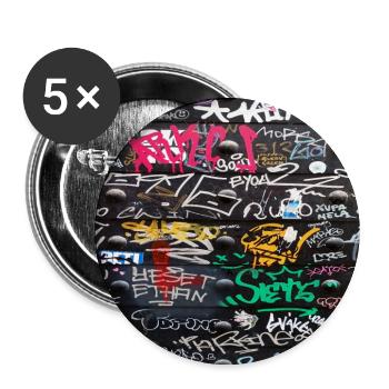 crazy colorful writings - Buttons large 2.2''/56 mm (5-pack) - white - Front