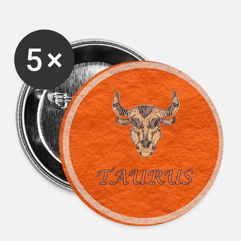 Stier - Buttons groß 56 mm (5er Pack) - Weiß