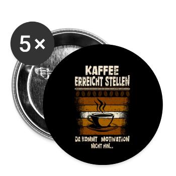 Coffee reaches places - Buttons large 2.2''/56 mm (5-pack) - white - Front