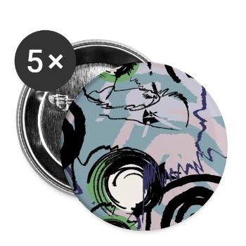Formes dessinées à la main - Lot de 5 grands badges (56 mm) - blanc - Devant