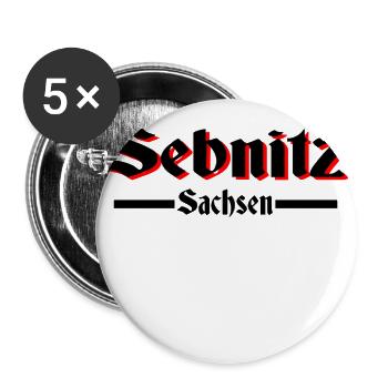 Sebnitz - Buttons groß 56 mm (5er Pack) - Weiß - Vorne