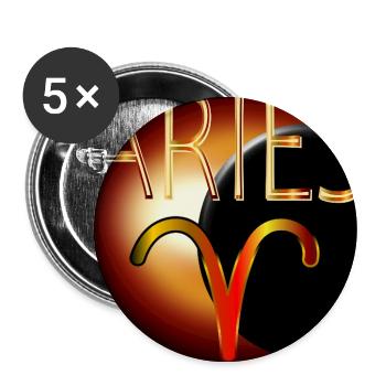 BIRTHDAY SUN SIGN ARIES - Buttons large 2.2''/56 mm (5-pack) - white - Front