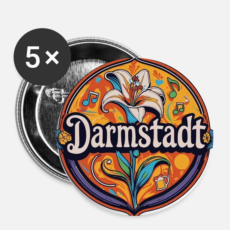 Darmstadt Lily - Buttons large 2.2''/56 mm (5-pack) - white