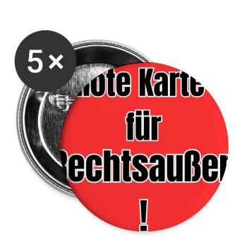Rote Karte für Rechtsaussen! - Buttons groß 56 mm (5er Pack) - Weiß - Vorne