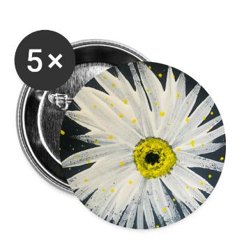 Edelweiss-black-white design - Buttons large 2.2''/56 mm (5-pack) - white - Front
