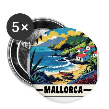 Mallorca - Buttons groß 56 mm (5er Pack) - Weiß - Vorne