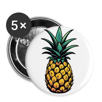 Pineapple - Buttons large 2.2''/56 mm (5-pack) - white - Front