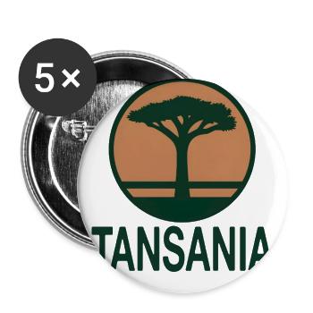 Tanzanie arbre rond - Lot de 5 grands badges (56 mm) - blanc - Devant