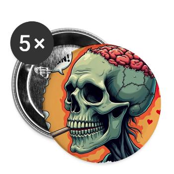 Zombie Schädel – I Love Spain Design - Buttons groß 56 mm (5er Pack) - Weiß - Vorne