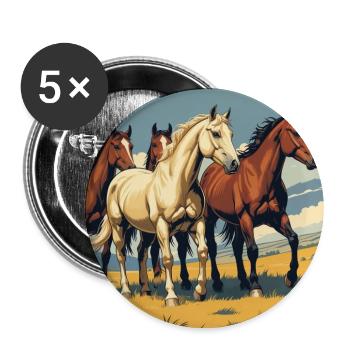 Troupeau de Quarter Horse - Lot de 5 grands badges (56 mm) - blanc - Devant