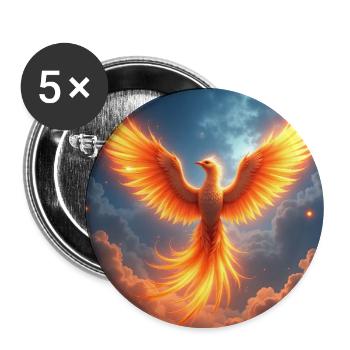 Power Animal Phoenix - Buttons large 2.2''/56 mm (5-pack) - white - Front