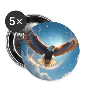 Power Animal Eagle in the Sky - Buttons large 2.2''/56 mm (5-pack) - white - Front
