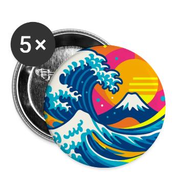 The (almost) wise wave - Buttons large 2.2''/56 mm (5-pack) - white - Front