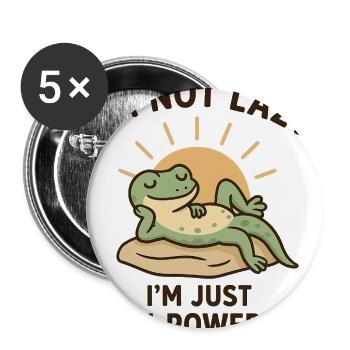 Lustiger Gecko Spruch - Buttons groß 56 mm (5er Pack) - Weiß - Vorne