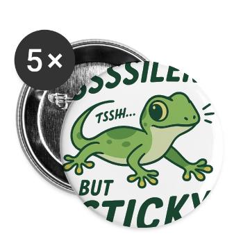 Chemise de mec drôle - silencieuse mais collante - Lot de 5 grands badges (56 mm) - blanc - Devant