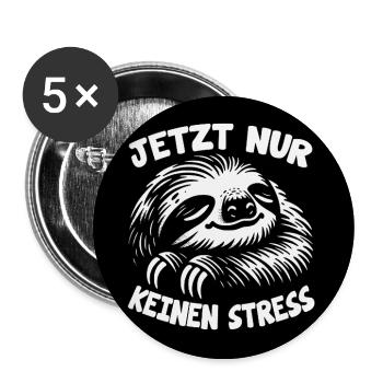 Cool bleiben immer mit der Ruhe lustiges Faultier - Buttons groß 56 mm (5er Pack) - Weiß - Vorne