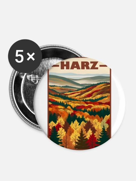 Harz - Buttons groß 56 mm (5er Pack) - Weiß