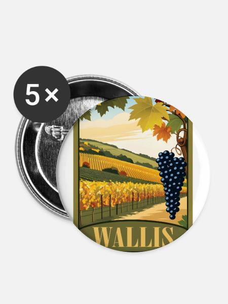Wallis Weinberg - Buttons groß 56 mm (5er Pack) - Weiß