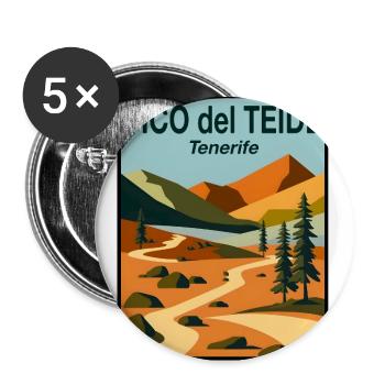 Pico del Teide - Buttons large 2.2''/56 mm (5-pack) - white - Front
