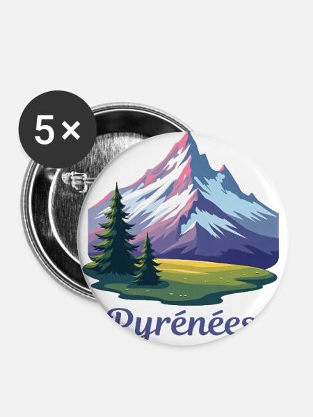 Pyrenaeen Pyrenees - Buttons groß 56 mm (5er Pack) - Weiß