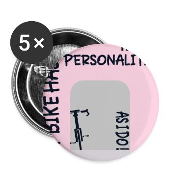 LUSTIGE FAHRRAD-PERSÖNLICHKEIT RADFAHREN - Buttons groß 56 mm (5er Pack) - Weiß - Vorne