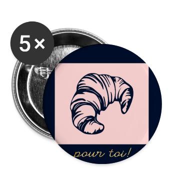 CROISSANT AMOUR POUR TOI - Lot de 5 grands badges (56 mm) - blanc - Devant