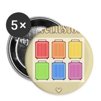 Inclusion Diversit Pride Fiert Suitcase - Buttons large 2.2''/56 mm (5-pack) - white - Front