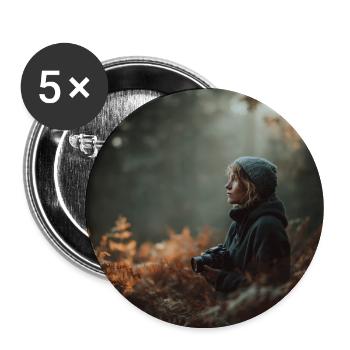 Fotografie als Therapie – Blende auf, Welt aus - Buttons groß 56 mm (5er Pack) - Weiß - Vorne