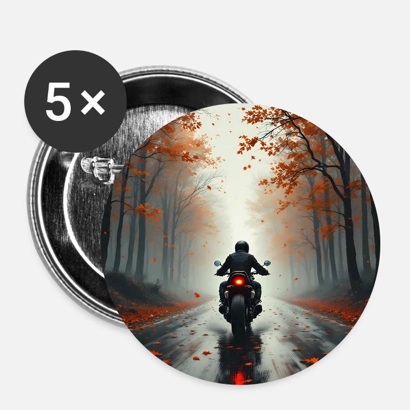 Ride The Fall - Buttons groß 56 mm (5er Pack) - Weiß