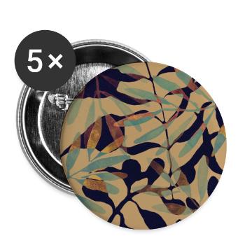 Geröstete Blätter - Buttons groß 56 mm (5er Pack) - Weiß - Vorne